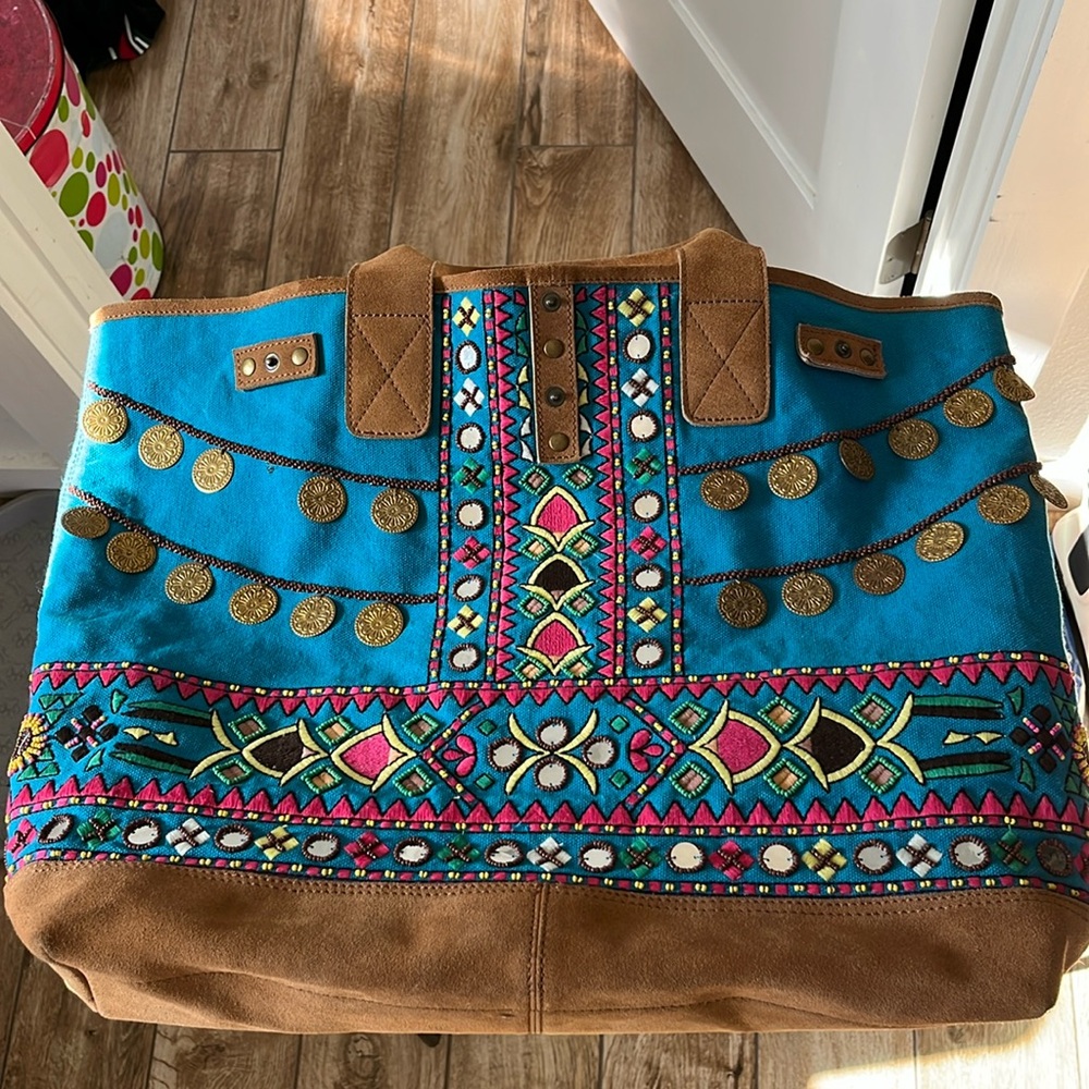 Tasha Polizzi hand beaded and embroidered tote bag